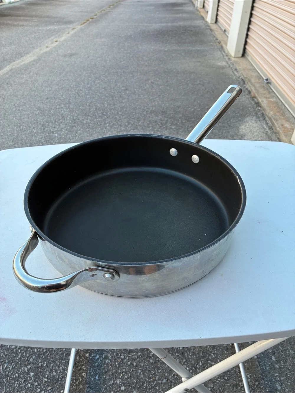 Wolfgang Puck Cafe Collection Stainless Steel Nonstick Fry Pan - Black Interior
